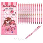 Toyshine 12 Pc Dessert Party Theme Stylish Retractable 0.5mm Erasable Gel Pen, Blue Ink | Smooth Writing | Refillable Gel Pen | Kawaii Stationery for Kids Birthday Party Return Gift