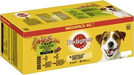 Pedigree Mixed Selection in Gravy 40 Pouches, Adult Wet Dog Food, Megapack (40 x 100 g)