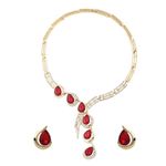 Shining Diva Fashion Latest Stylish Design Fancy Crystal Necklace Jewellery Set for Women (12078s)