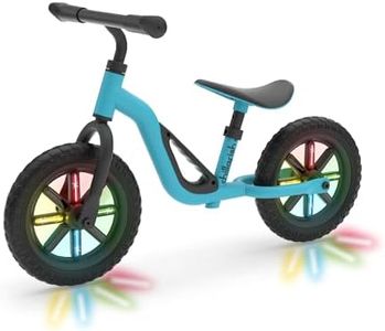 Chillafish Charlie Glow Baby Balance Bike for Ages 1-2, Lightweight Frame, Toddler Bicycle with Glowing Wheels & No-Puncture Tires, Adjustable Seat