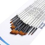 Silithus Paint Brushes 12 Pieces Set, Professional Fine Tip Paint Brush Set Round Pointed Tip Nylon Hair artist acrylic brush for Acrylic Watercolor Oil Painting (Incline)