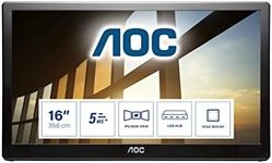 AOC i1659Fwux - 15.6 Inch FHD USB Powered Monitor, Built in Stand, Vesa 1920 x 1080 FHD