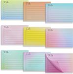 Hoiny 450 Sheets Lined Sticky Notes, to Do List Sticky Notes, Pastel Sticky Notes Stationery, Colourful Self-Stick Notes, Small Sticky Notes for Annotate Books School Office