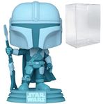 Star Wars: The Mandalorian - Mandalorian (Din Djarrin) Hologram Glow-in-The-Dark Exclusive Funko Pop! Vinyl Figure (Bundled with Compatible Pop Box Protector Case)