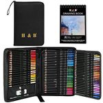 H & B 76Pcs Artist Colouring Pencils Set Drawing Pencils Set Sketching Blending Art Pencils Coloured Pencils for Adults,Artists,Beginners Professional Art Supplies with Sketchbook