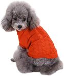 CHBORCHICEN Small Dog Sweaters Knitted Pet Cat Sweater Warm Dog Sweatshirt Dog Winter Clothes Kitten Puppy Sweater (Large, Orange)