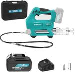 ONEMANA Cordless Grease Gun Kit with Case and Battery Powered 20v,10000PSI,40" Grease Gun Hose，Battery Grease Gun with 6-Speed Triggers(4.0AH Battery and Charger Included)