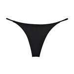 SAKVILSEC Women Underpants Seamless Thong Temptation Underwear High Waist G-String Black M