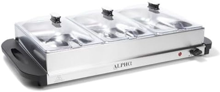 Alpha Living 3x2.5 QT Food Warmers for Parties Buffet Servers and Warmers – Premium Catering Supplies Buffet Display – Stainless Steel Electric Food Warmers with Temperature Control