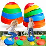 10 PCS Balance Stepping Stones for Kids, Obstacle Course Play Outdoor Backyard Activities Equipment Helps Build Children's Coordination and Confidence, Non-slip Surface and Edging