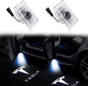 2024 Upgraded Puddle Lights Compatible with Tesla Model 3/Y/S/X, Car Door Lights Logo Projector with Extension Cord LED Accessories, HD/Ultra-Bright LED Welcome Step Light(2 Pack)