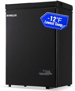 DEMULLER 3.5 Cu.ft Chest Freezer with Electronic Panel, Accurate Temperature Display to 1 ℉, Black Deep Freezers with 2 Removable Baskets, Compact Size Small Freezer for Any Space