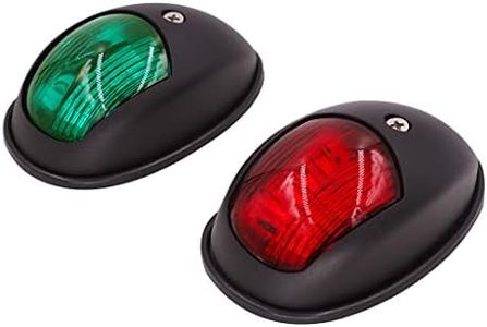 Obcursco Boat Navigation Lights, Led Boat Lights Bow and Stern, Vertical Mount Red and Green Marine Navigation Lights, Perfect Replacement for Pontoon, Bass Boat, Jon Boat (Black)