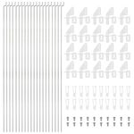 sourcing map 20pcs 1.2x500mm Z Push Rods Parts & 20pcs Nylon Control Horns for DIY RC Car,Boat,Car,Airplane,Helicopter Model Replacement