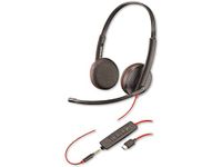 Plantronics - Blackwire 3225 USB-A Wired Headset - Dual-Ear (Stereo) with Boom Mic - Connect to PC/Mac via USB-A or Mobile/Tablet via 3.5 mm Connector - Works with Teams, Zoom & More