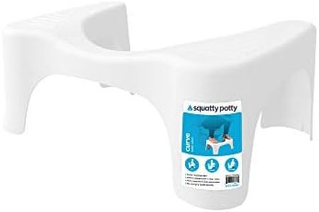 Squatty Potty The Original Bathroom Toilet Stool, CURVE Lightweight with sleek and modern design, 7 inch height, WHITE, 1 Count