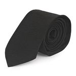 NEUROCLUB Men Formal Tie, Microfiber Formal Necktie Gift For Men Boys Interview Party Wedding Casual Outfit Necktie - Black