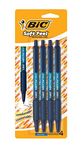 BIC Soft Feel Blue Retractable Ballpoint Pens, Medium Point (1.0 mm), 4-Count Pack, Blue Pens With Soft-Touch Comfort Grip