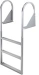 Garveetech 3 Steps Removable Dock Straight Ladder, 500lbs Load Capacity, Detachable Aluminum Swimming Ladder, Nonslip, for Lake, Marine Boarding, Pool