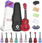 NOT HOME® 21" Soprano Ukulele with a Carrying Bag and a Digital Tuner, Specially Designed for Kids, Students and Beginners (Red)