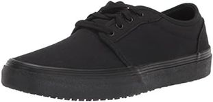 Shoes for Crews Merlin, Men's, Women's, Unisex Slip Resistant Canvas Work Shoes, Water Resistant, Black, Men's 10.5 / Women's 12