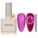 MAYCHAO 15ML Cat Eye Gel Nail Polish 1Pc Dragon Fruit Magnetic Gel Polish with Magnet Soak off Holographic Cat Eye Gel Nail Polish for Nail Art Manicure Salon DIY at Home