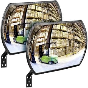 2 Pcs Garage Mirror Parking Indoor Acrylic Convex Security Mirror 18" x 12" Rectangular Convex Corner Mirror Blindspot Mirror with Protective Film for Driveway Traffic