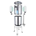 NEWTON Premium Gravity Water Filter System with Heavy Metal Removal | 6L Capacity | Complete System with 2X Filter Candles, Stainless Steel Stand & Sight Glass Tap