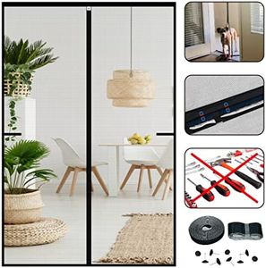 CHIYUNS Screen Door Mesh Magnetic Closure 36 x 82 inch, Self Closing Fiberglass Mosquito Net with Magnet for Doors, Heavy Duty Bug Fly Screens Curtain for Doorway, Keep Bugs Out, Pet Friendly