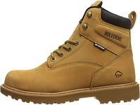 WOLVERINE Men's Floorhand 6 Inch Waterproof Steel Toe Work Shoe, Wheat, 9 M US