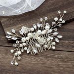 Rain&Star Bridal Hair Clip Silver Bridal Hair Clips Crystal Hair Accessories Pearl Wedding Comb Handmade Rhinestone Headpiece for Brides and Bridesmaid For Wedding Hair Side Comb Women Girls-A1