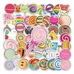 50Pcs Lollipops Stickers Cool Stickers no Repeat Stickers for Kids Adults Teens Waterproof Vinyl Sticker for Luggage Computer Skateboard Bike for for Kids Teens Girls (lollipops)