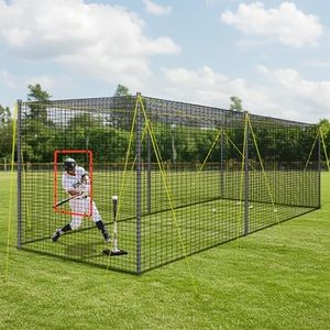 PLAYAPUT 30FT x 12FT x 8FT Batting Cage for Baseball & Softball with Pitching Machine Hole,Detachable Door,Target,and Guide Ropes,Portable Batting Cages for Backyard,Park,Field