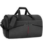 Carry on Garment Bags Convertible Suit Bag with Shoes Compartment Waterproof 2 in 1 Travel Duffle Bag Large Garment Bags Garment Duffle Bag for Men Black, Black