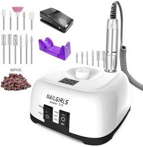 Ponceuse pour Ongles Professionnelle,NAILGIRLS 11 en 1 Lime Manucure Electrique 35000RPM Vitesse Réglable Lime à Ongles Electrique,Intelligente Ponceuse Manucure Pédicure Electrique Pédale