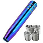 YCooiFo Long Shift Knob, 7.08" Car Lightweight Shifter Knob with 4 Threaded Adapters M8 M10 M12 x 1.25, M10x1.5 (Colorful)