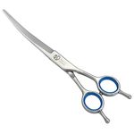 Filhome Dog Grooming Scissors, Stainless Steel Pet Cat Shears Cutting Trimming Scissors Curved for Grooming Dogs Cats