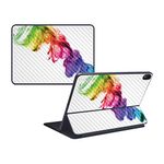 MightySkins Carbon Fiber Skin for Apple iPad Pro Smart Keyboard 12.9" - Rainbow Smoke | Protective, Durable Textured Carbon Fiber Finish | Easy to Apply, Remove, and Change Styles | Made in The USA