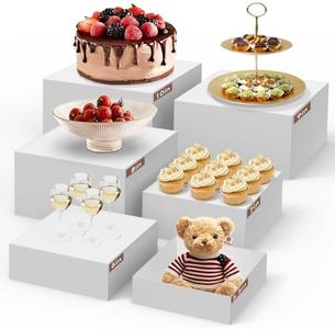 Himake 6PCS Buffet Risers, Food Risers for Buffet Table, Acrylic Dessert Table Display Set with Hollow Bottoms, Display Shelf Stand for Catering Dessert Collectibles Jewelry Show（5.5",6",7",8" 9" 10"
