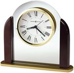 Howard Miller Derrick Table Clock 645-602 – Modern Glass Arch Home Decor with Quartz Alarm Movement