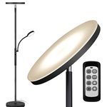 Floor Lamp - Dimunt LED Floor Lamps for Living Room Bright Lighting, 27W/2000LM Main Light and 7W/350LM Side Reading Lamp, Adjustable 3 Colors 3000K/4500K/6000K Tall Lamp with Remote & Touch Control