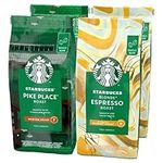 STARBUCKS Pike Place Roast, Blonde Espresso Roast Whole Bean Coffee 450g (Pack of 4)