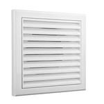 Vents 4 inch - 100 mm Square White Louvered Wall Ventilation Grille with Mesh for Extractor Loft Fan Bathroom Pipe Cover for Wall Ceiling Bedroom Living Room – Duct Extractor Grill