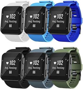 GVFM Band Compatible with Garmin Forerunner 35, Soft Silicone Replacement Watch Band Strap for Garmin Forerunner 35 Smart Watch (6-Colors/3(Black buckle))