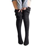 BFACCIA Over the Knee Socks Wool Knit Warm Cable Thigh High Fluffy Socks Fall Winter Fashion Boot Socks Tights Solid Color Women Girls Christmas Warm Gift