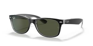 Ray-Ban Unisex New Wayfarer Sunglasses, Black and Transparent, 55 mm UK