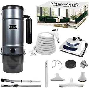 Beam Serenity Series SC325 Central Vacuum | PN11 Electric Power Nozzle | 35 Feet 3-Way Switch Premium Hose | Telescopic Wands | Deluxe Cleaning Kit | - Tangential Bypass Motor Up to 4,500 Sq Ft -