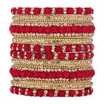 Aheli Ethnic Colorful Bangles Chudha Set Stone Studded Bangle Set Indian Wedding Wear Fashion Jewelry Gift for Women