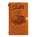 Sister Gifts, Sister Birthday Gifts, Leather Journal Gifts for Sister, Sister Gifts from Sister, Retirement Gifts , Gifts for Sister on Back to School, Wedding, Graduation, Anniversary, Christmas