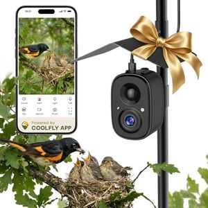 Smart Bird Feeder Camera Solar Powered w/ Pole, 2.5KHD Birdwatching Live Video Auto Capture, AI Identification & Instant Alerts, Wireless Bird Cam Outdoor for Dad Grandpa, Supports 2.4G Wifi Only